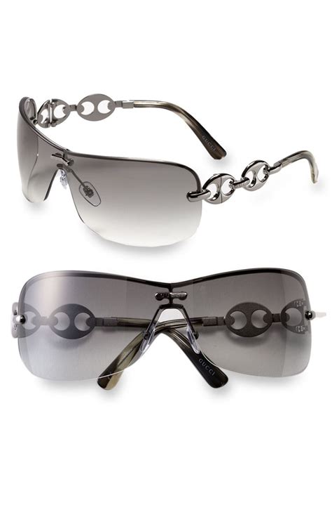 gucci rimless shield sunglasses.